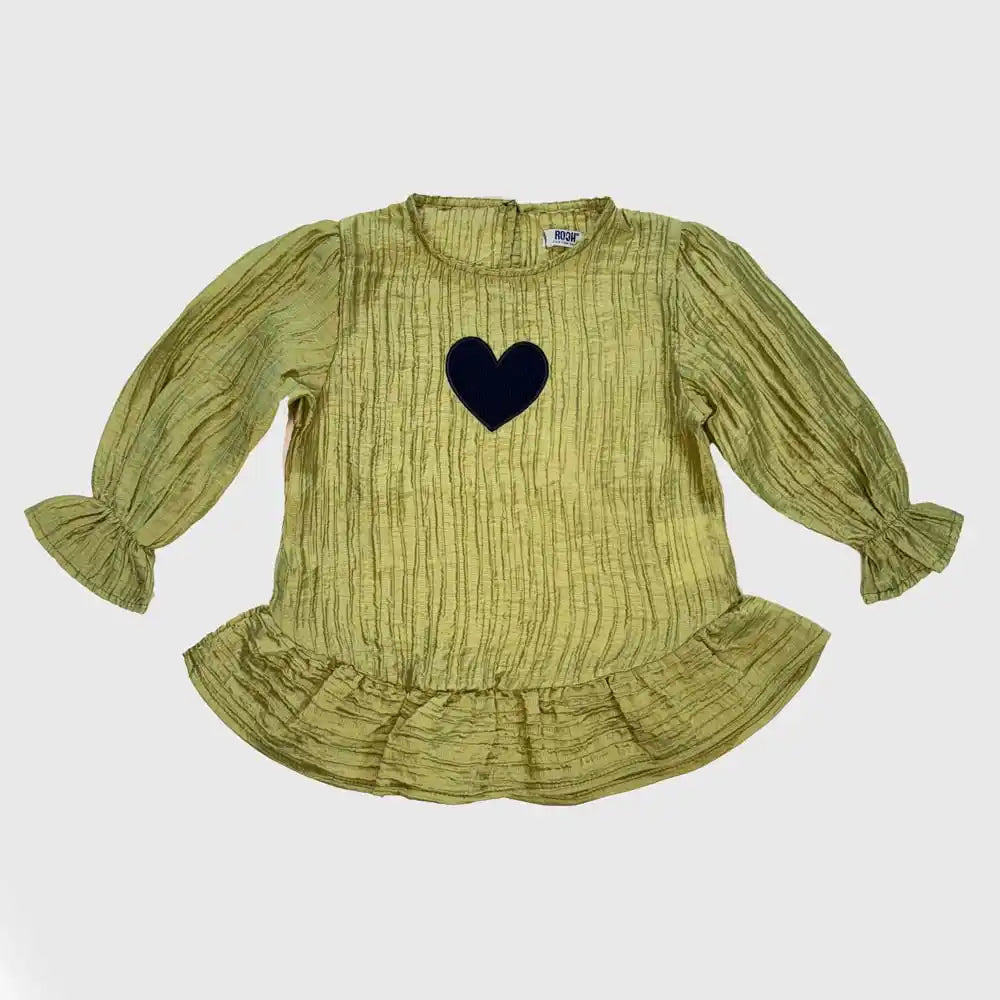 Long Sleeve Top Shirt Valentine's Day Outfit - Green