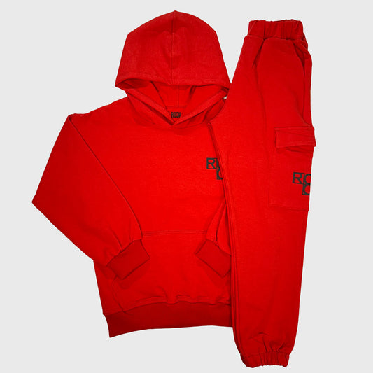 Boys Matching Pullover Hoodie and jogger - Red